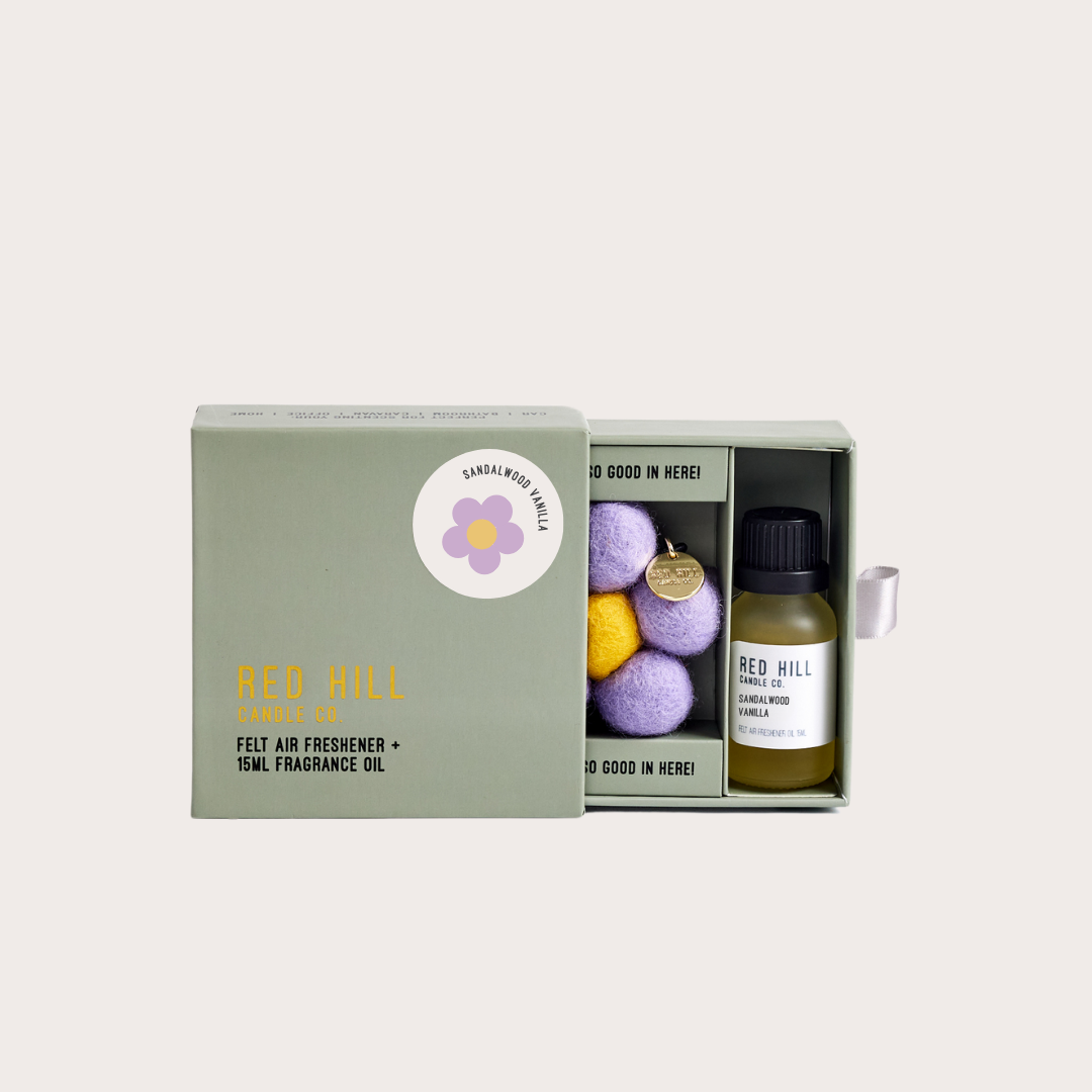 Red Hill Candle Co Sandalwood & Vanilla Felt Flower Air Freshener + 15mL Oil additional supplier image 3