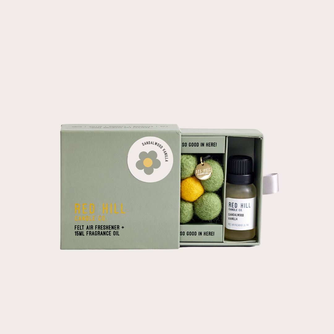 Red Hill Candle Co Sandalwood & Vanilla Felt Flower Air Freshener + 15mL Oil additional supplier image 1