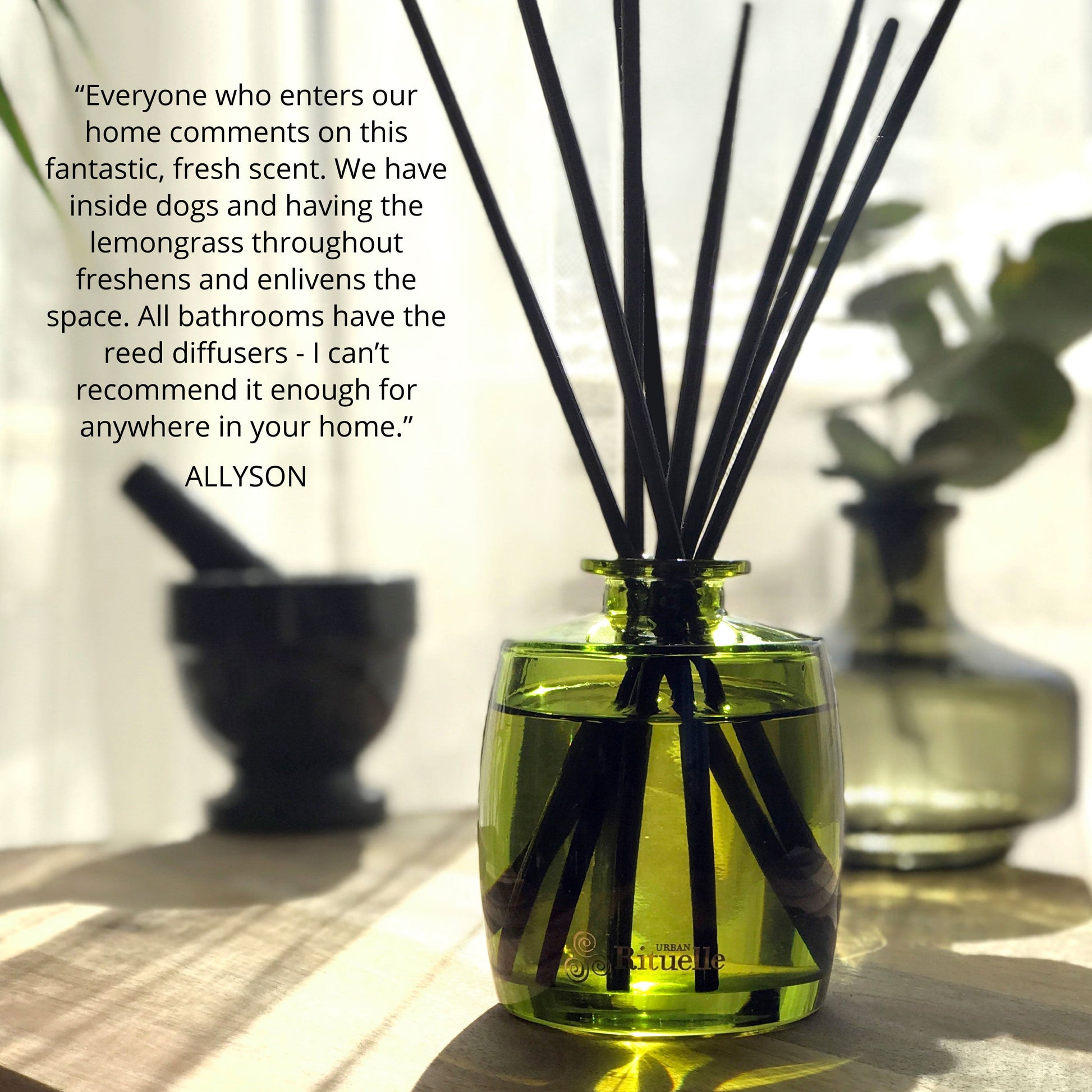 Urban Rituelle Lemongrass, Lemon Myrtle, Grapefruit & Eucalyptus Mini Fragrance Diffuser Set 90mL