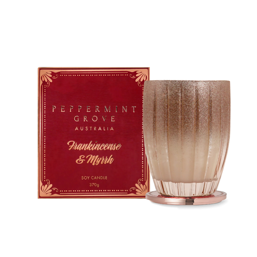 Peppermint Grove Frankincense & Myrrh Soy Candle 370g & Diffuser 350mL Bundle (worth $95)