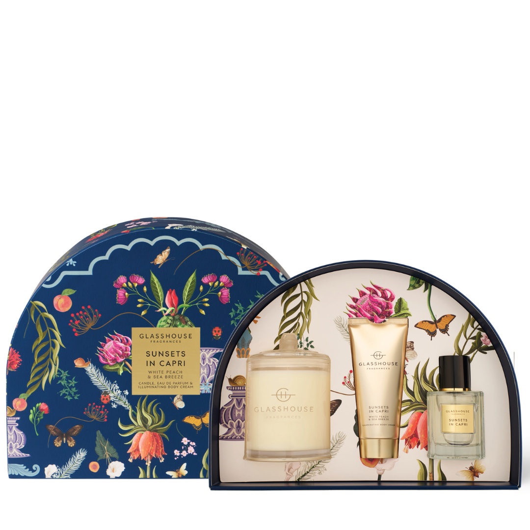 Glasshouse Fragrances Gift Set Fresh Marine Fragrance Sunsets in Capri