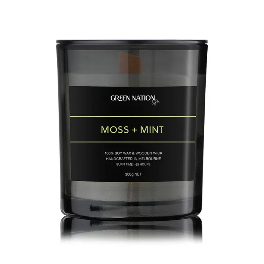 Green Nation Life Soy Wax Candle - Moss + Mint 300g