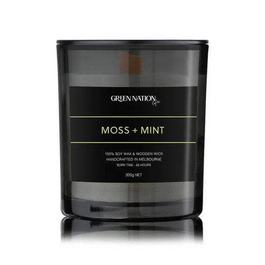 Green Nation Life Soy Wax Candle - Moss + Mint 300g