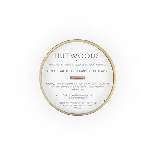 Hutwoods Cedar Leaf & Vanilla Bean Brass Vessel Candle 375g 80+ Hours Burn Time lifestyle image 2