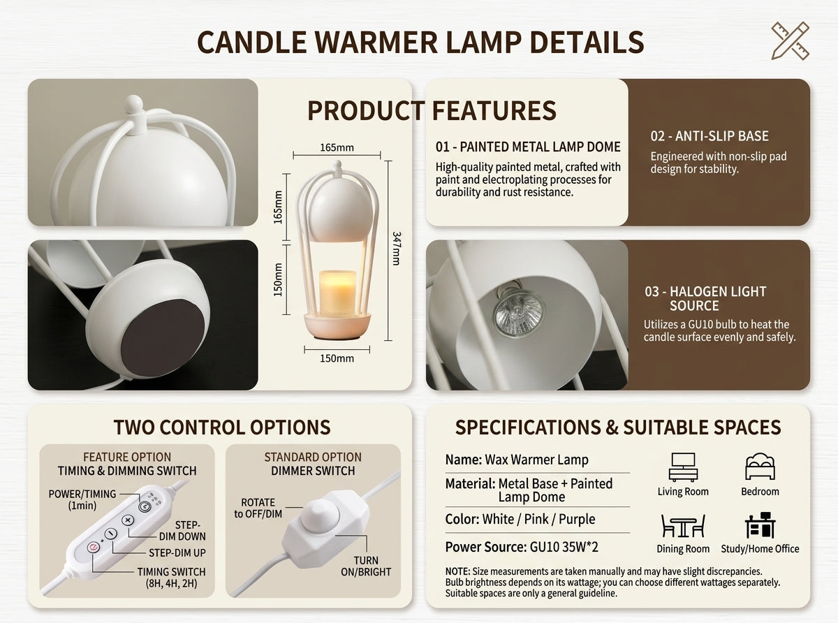 Hot Air Balloon Candle Warmer Lamp with Timer Options