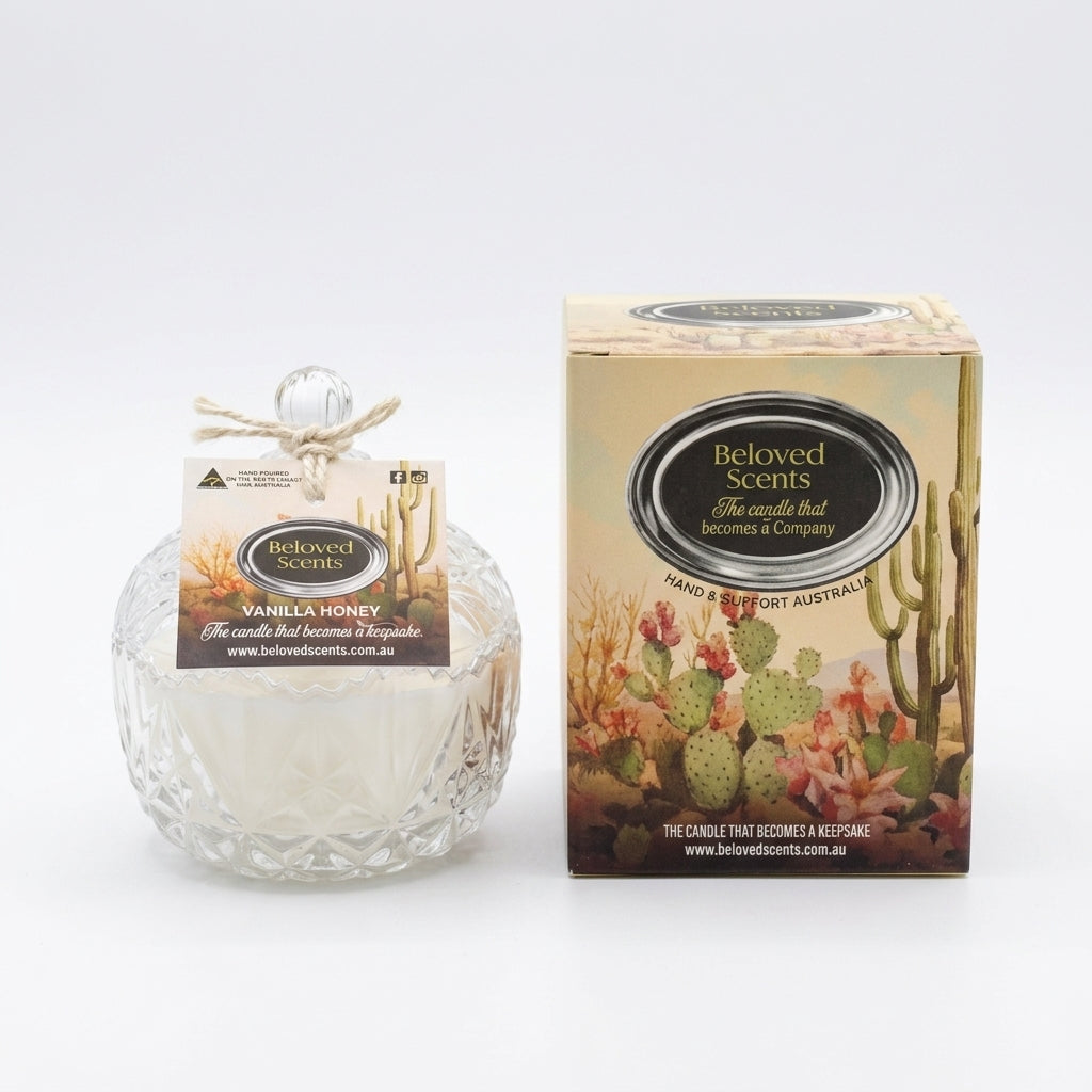 Beloved Scents Vanilla & Honey Keepsake Candle 300g – 45hr Burn