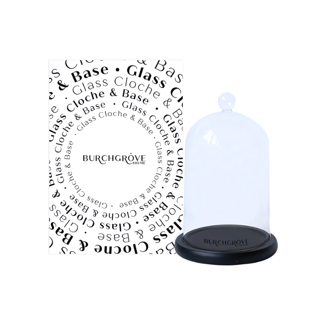 Peppermint Grove Glass Cloche & Black Base Set