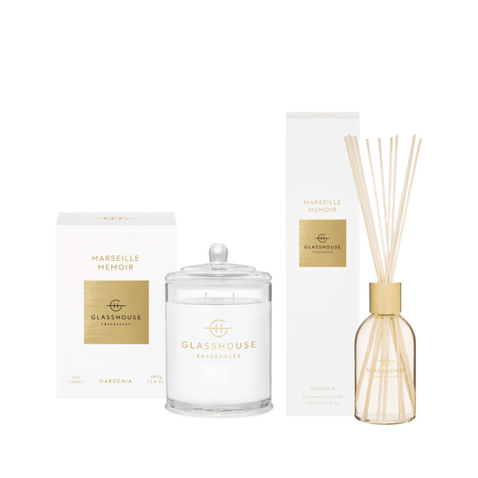 Glasshouse Fragrances Marseille Memoir Candle 380g & Diffuser 250mL Bundle (worth $110)