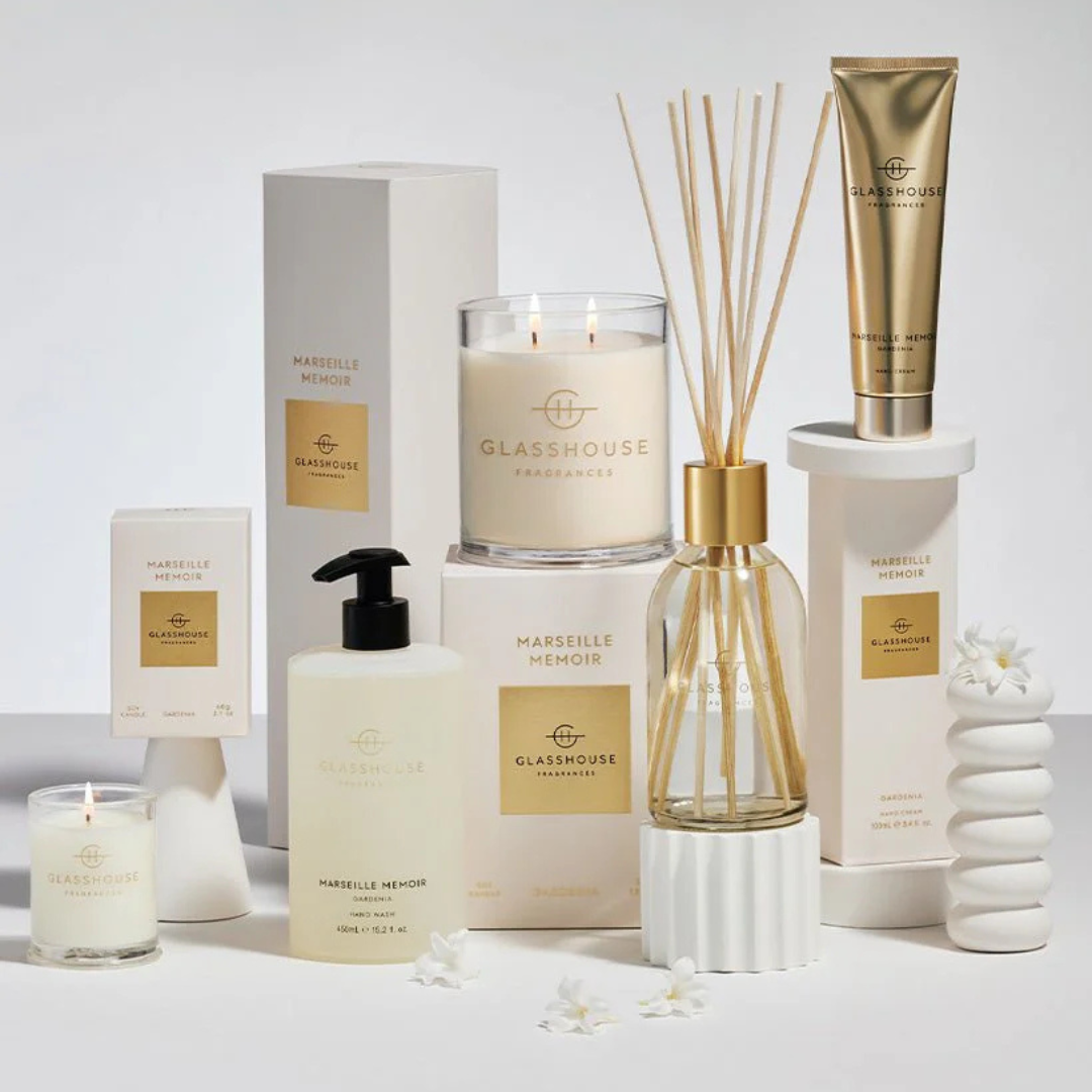 Glasshouse Fragrances Marseille Memoir Candle 380g & Diffuser 250mL Bundle (worth $110)