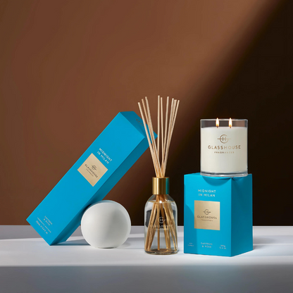 Glasshouse Fragrances Midnight in Milan Candle 380g & Diffuser 250mL Bundle (worth $110)