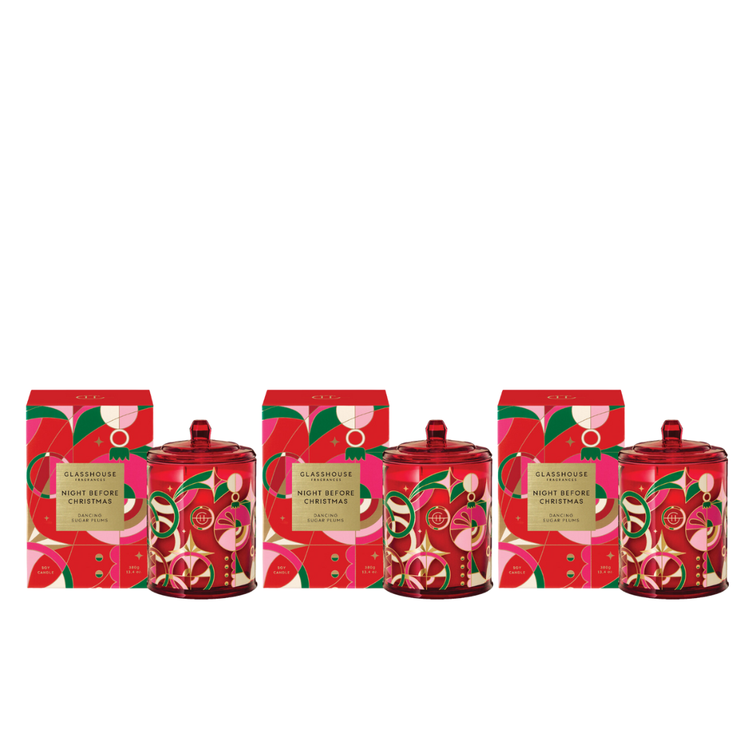 Glasshouse Fragrances Night Before Christmas Candle 380g Bundle x 3 (worth $180)