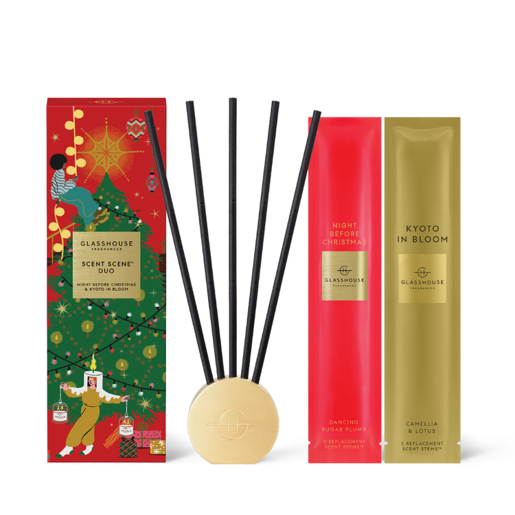 Glasshouse Fragrances Scent Scene™ DUO - Night Before Christmas & Kyoto in Bloom