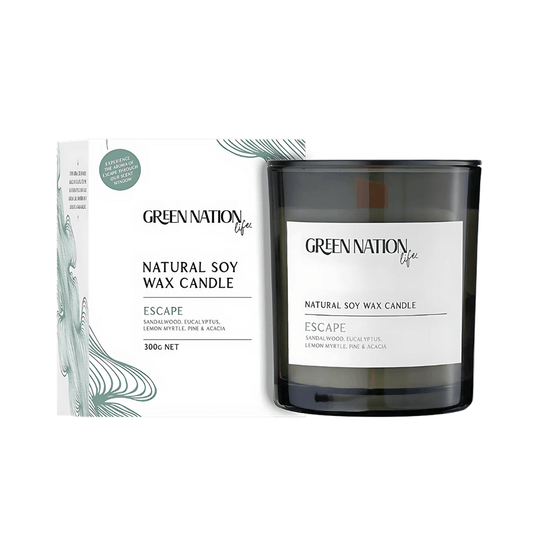 Green Nation Life Luxurious Scented Soy Wax Candle Escape (Australia) 300g