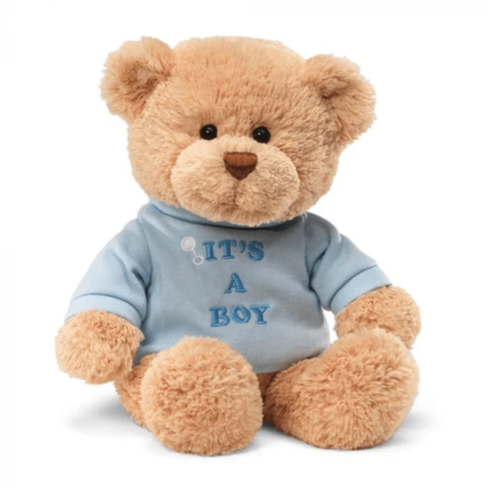 Baby Gift Set - Gund It’s A Boy Teddy Bear & al.ive body Little Traveller Wash & Lotion Set