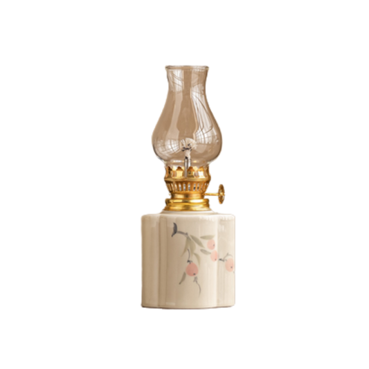 Hand-Drawn Flowers Kerosene Lamp Style Candle Holder