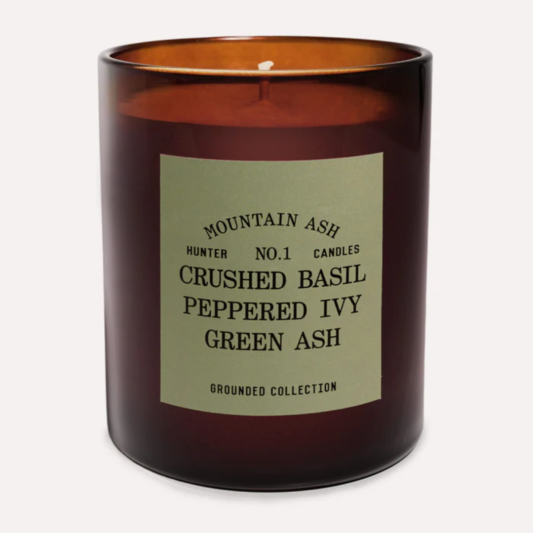 Hunter No. 1 Crushed Basil, Peppered Ivy, Green Ash Soy Candle - Mountain Ash