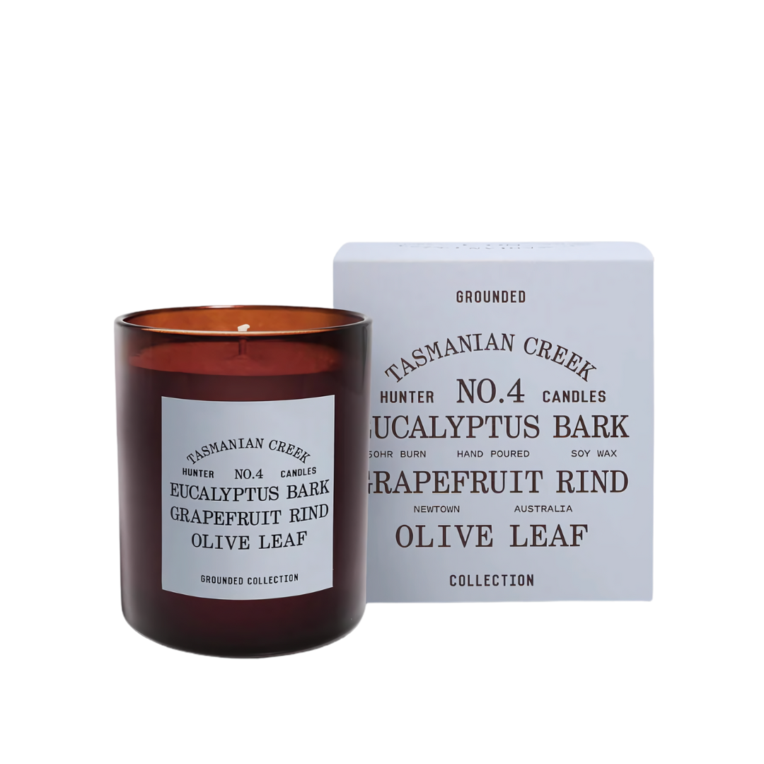 Hunter No. 4 Eucalyptus Bark, Grapefruit Rind, Olive Leaf Soy Candle - Tasmanian Creek