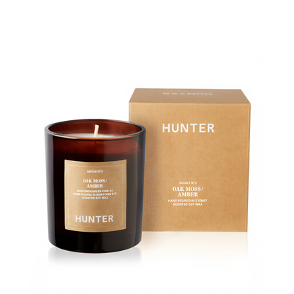 Hunter Oak Moss, Amber Soy Candle - Angus