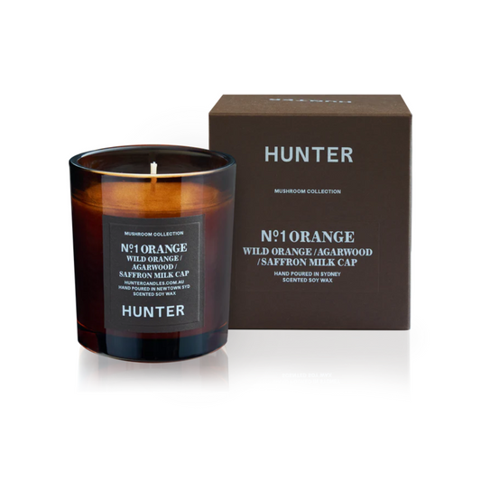 Hunter No. 1 ORANGE, AGARWOOD & SAFFRON MILK CAP Soy Candle