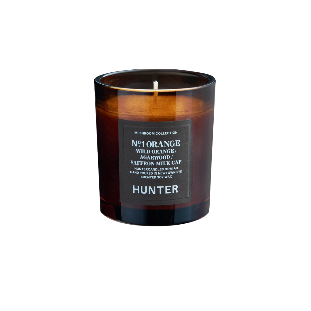 Hunter No. 1 ORANGE, AGARWOOD & SAFFRON MILK CAP Soy Candle