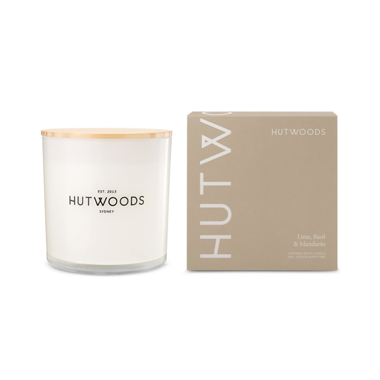 Hutwoods Lime, Basil & Mandarin Candle Extra Large 250+ Hours Burn Time