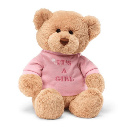 Baby Gift Set - Gund It’s A Girl Teddy Bear & al.ive body Little Traveller Wash & Lotion Set