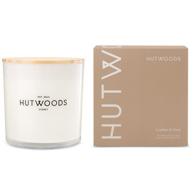 Hutwoods Leather & Oud Candle Extra Large 250+ Hours Burn Time