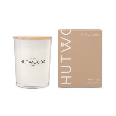 Hutwoods Leather & Oud Candle Large 100+ Hours Burn Time