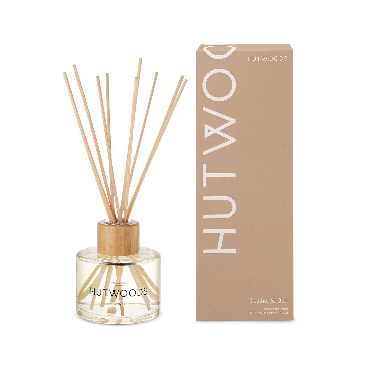 Hutwoods Leather & Oud Reed Diffuser 200mL - The Gift Company
