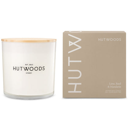 Hutwoods Lime, Basil & Mandarin Candle Extra Large 250+ Hours Burn Time - The Gift Company