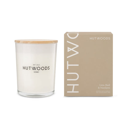 Hutwoods Lime, Basil & Mandarin Candle Large 100+ Hours Burn Time - The Gift Company