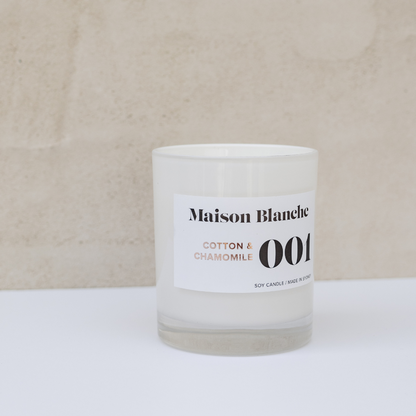Maison Blanche 001 Cotton & Chamomile Large Candle 400g – official Maison Blanche product image 9