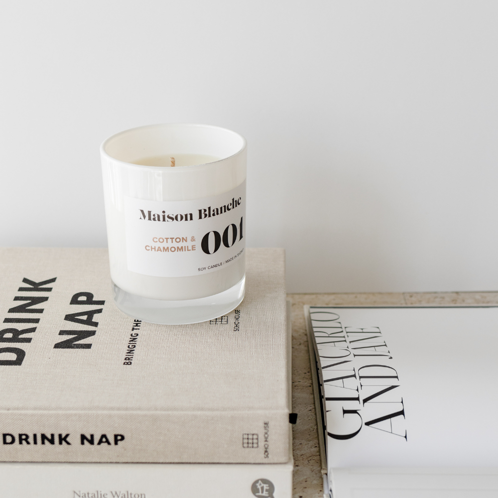 Maison Blanche 001 Cotton & Chamomile Large Candle 400g – official Maison Blanche product image 8