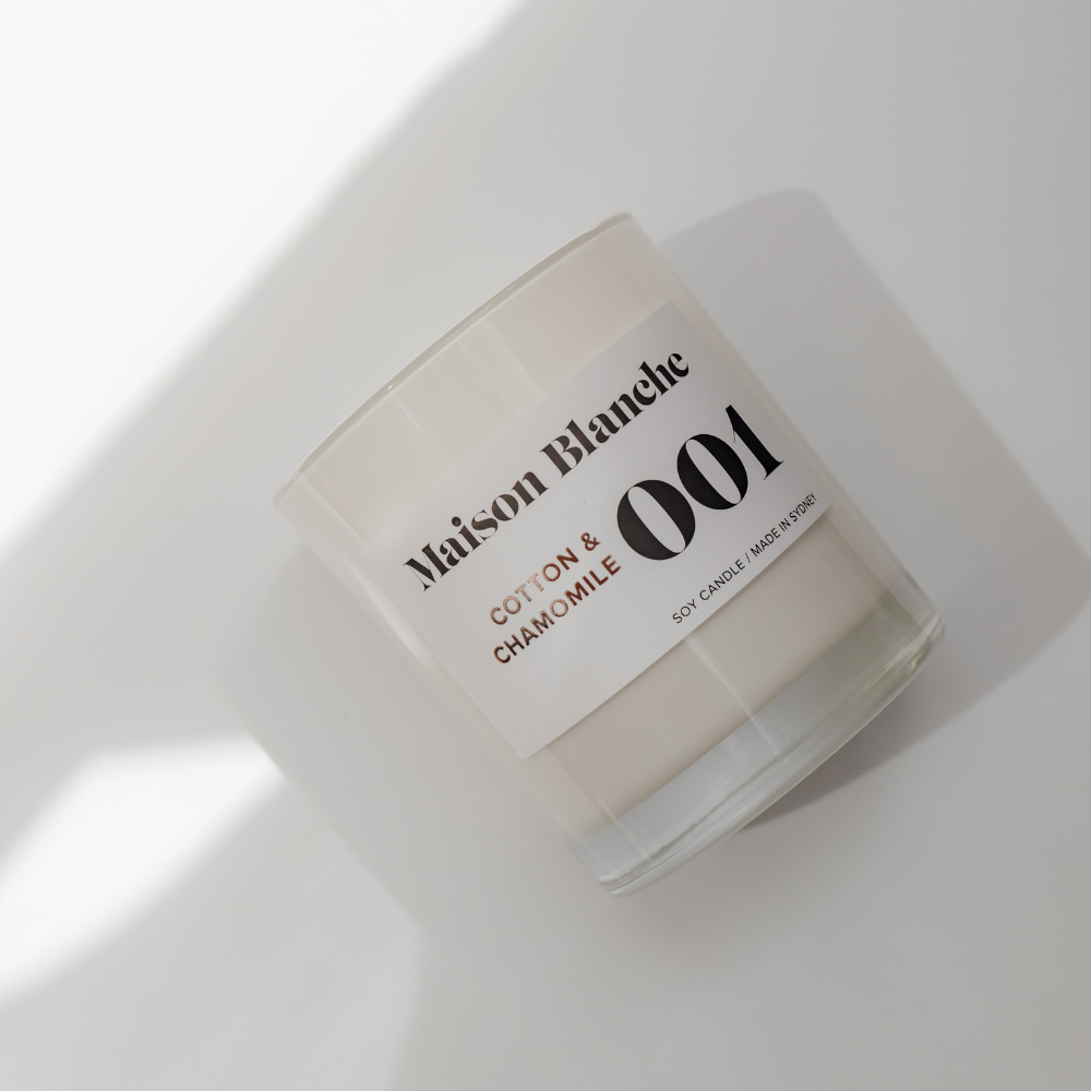 Maison Blanche 001 Cotton & Chamomile Large Candle 400g