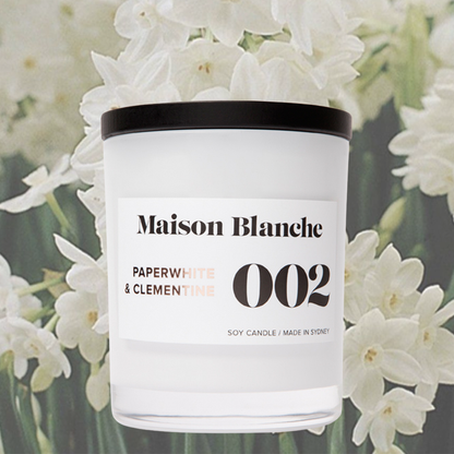 Maison Blanche 002 Paperwhite & Clementine Large Candle 400g – official Maison Blanche product image 3