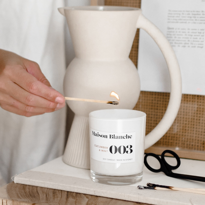 Maison Blanche 003 Cucumber & Mint Large Candle 400g – official Maison Blanche product image 4