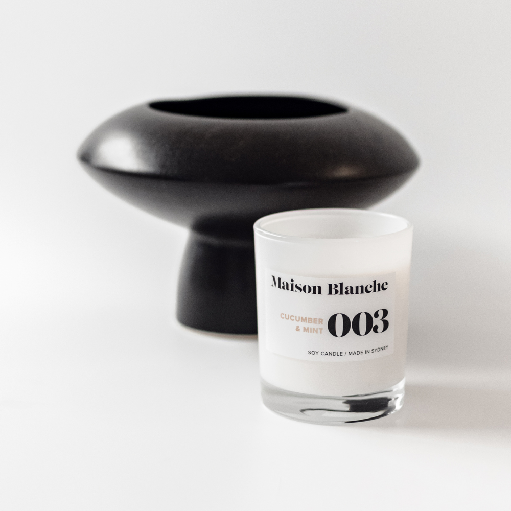 Maison Blanche 003 Cucumber & Mint Large Candle 400g – official Maison Blanche product image 5