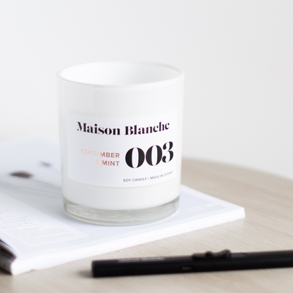 Maison Blanche 003 Cucumber & Mint Large Candle 400g – official Maison Blanche product image 3