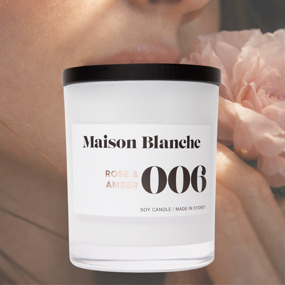 Maison Blanche 006 Rose & Amber Large Candle 400g – official Maison Blanche product image 3