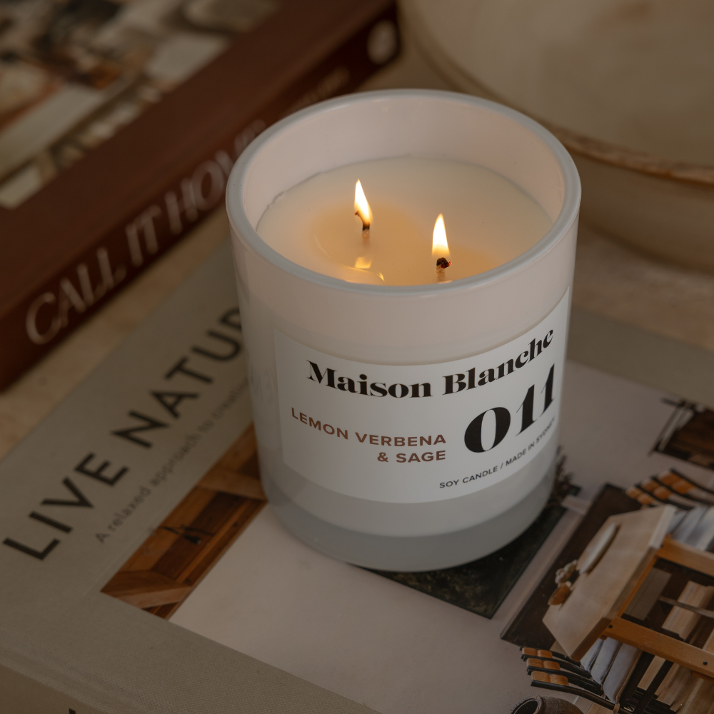 Maison Blanche 011 Lemon Verbena & Sage Large Candle 400g – official Maison Blanche product image 3