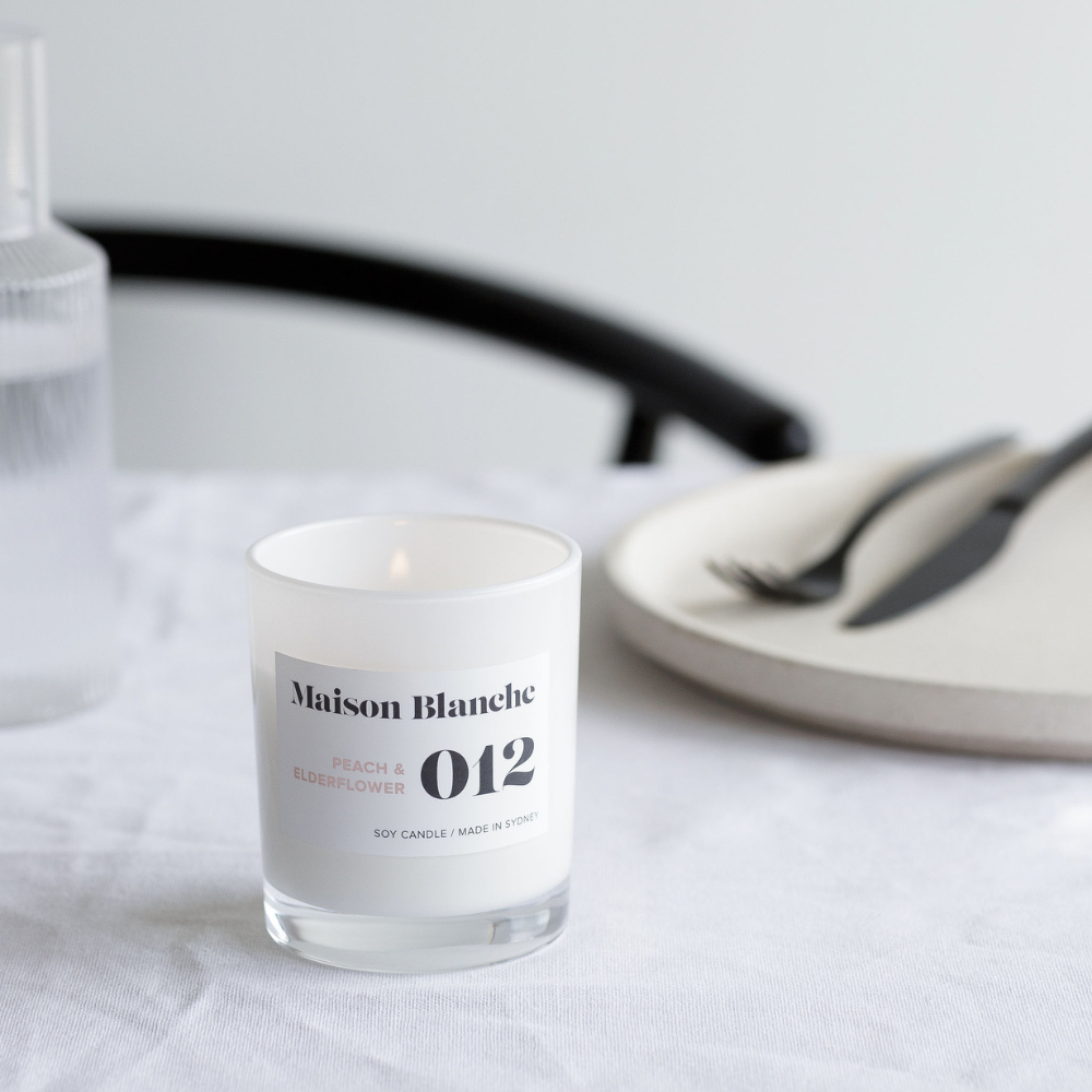Maison Blanche 012 Peach & Elderflower Large Candle 400g – official Maison Blanche product image 3