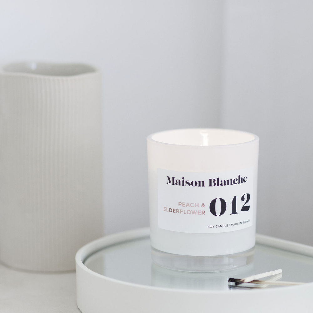Maison Blanche 012 Peach & Elderflower Large Candle 400g – official Maison Blanche product image 6