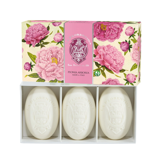 La Florentina Arboreal Peony 3 Oval Soaps 150g