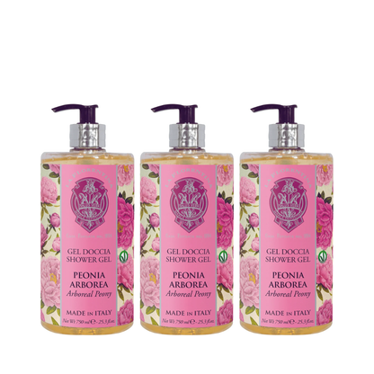 La Florentina Arboreal Peony Shower Gel 750mL (Set of 3)