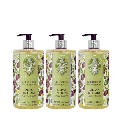 La Florentina Olive Flower Shower Gel 750 mL Set of 3 pcs