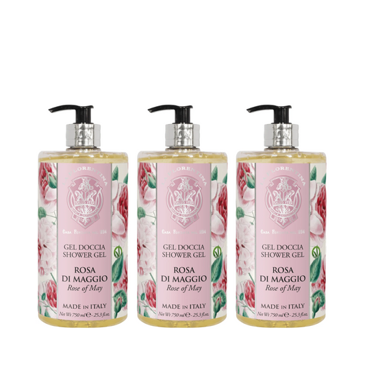 La Florentina Rose of May Shower Gel 750mL Set of 3pcs