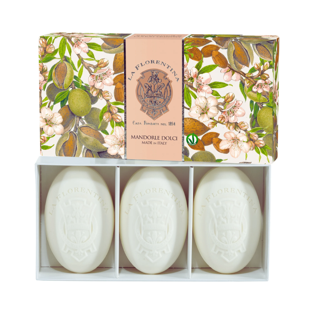 La Florentina Sweet Almond 3 Oval Soaps 150g