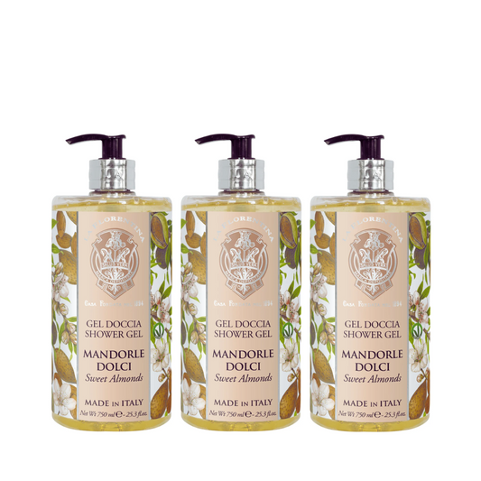La Florentina Sweet Almond Shower Gel 750mL Set of 3pcs