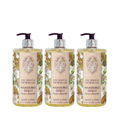 La Florentina Sweet Almond Shower Gel 750mL Set of 3pcs