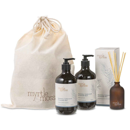 Myrtle & Moss Bathroom Bliss Bundle Rosemary, Cedarwood & Lavender Bud